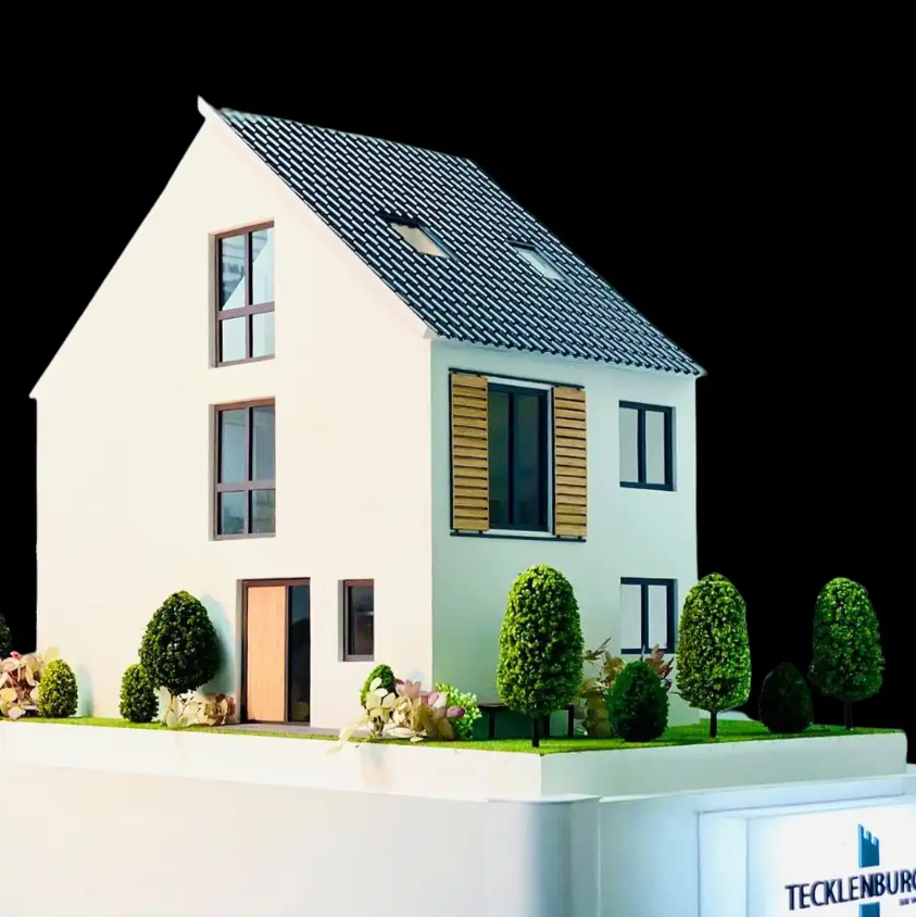Modèle d'architecture Tecklenburg 1:25 : Vue réaliste des détails du design de la villa
