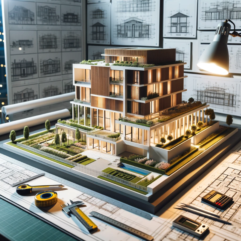  Un modèle architectural détaillé dans un studio