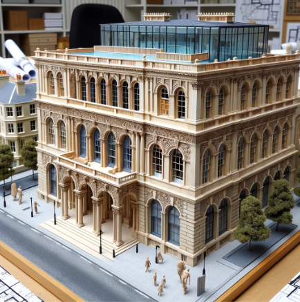 Un modèle architectural détaillé réalisé par Ari Maquette à Paris.