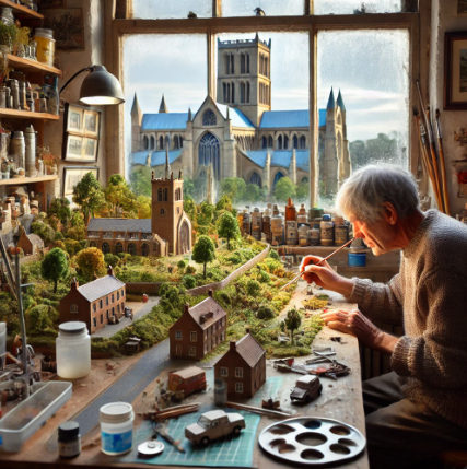 Modéliste à Créteil travaillant sur une maquette détaillée