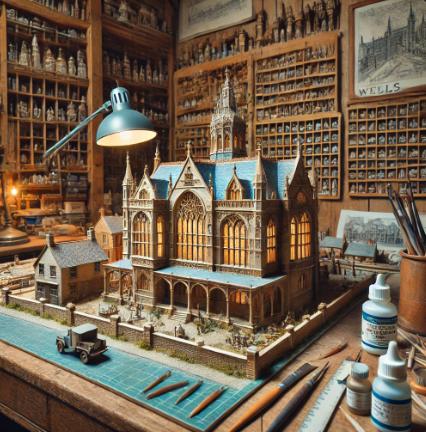 Modéliste à Aulnay-sous-Bois travaillant sur une maquette détaillée