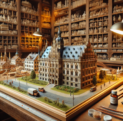 Modéliste à Béziers travaillant sur une maquette détaillée