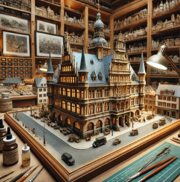 Modéliste à Drancy travaillant sur une maquette détaillée