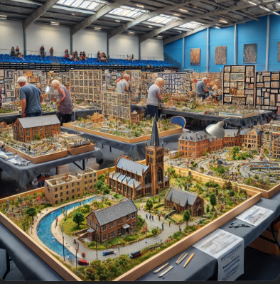 Foire du Modélisme Villeurbanne montrant des modèles détaillés et artistiques.