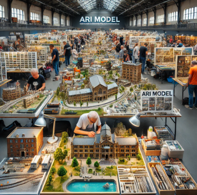 Exposition de modèles détaillés par Ari Maquette à la Foire du Modelisme Albi.
