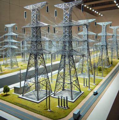 Un modèle détaillé de ligne de transmission électrique conçu par Ari Maquette, alliant précision technique et innovation esthétique. Parfait pour les projets éducatifs, les présentations professionnelles et la planification d’infrastructures énergéti