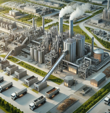 Le modèle d'installation de conversion des déchets en énergie de Ari Maquette, qui illustre le processus de transformation des déchets en énergie renouvelable. Ce modèle permet de visualiser l'intégration de la gestion des déchets avec la p