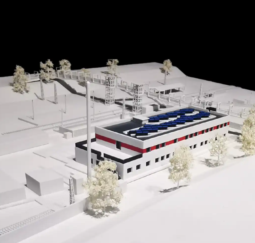La maquette des systèmes de recyclage pour les villes intelligentes conçue par ARI Model illustre l’intégration intelligente de la gestion des déchets urbains, des stations de recyclage connectées, des trieurs automatiques et des infrastructures de c