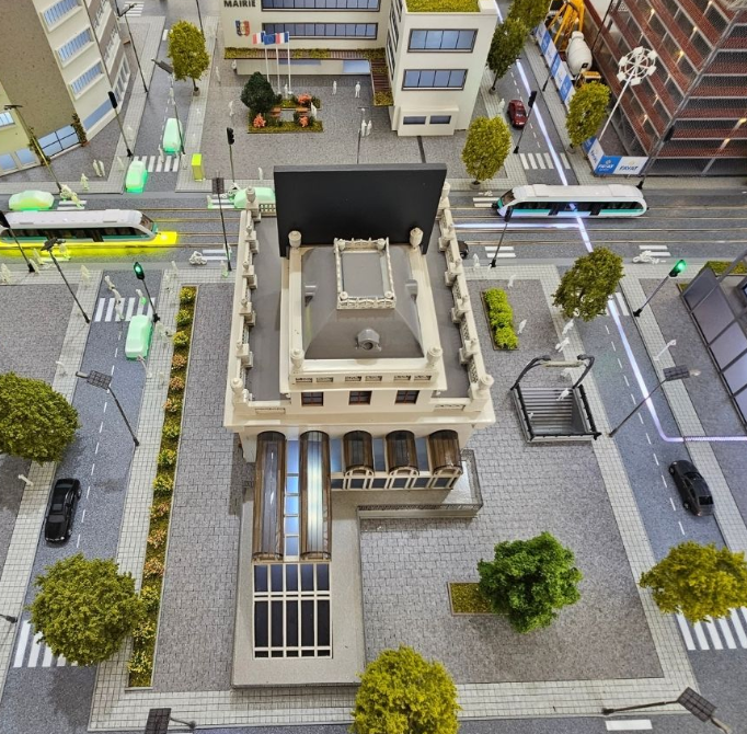 Maquettes illuminées et animées d’ARI Maquette pour Design District, présentant des concepts architecturaux innovants, des espaces urbains durables, des environnements commerciaux modernes, des présentations de produits futuristes et des solutions d’