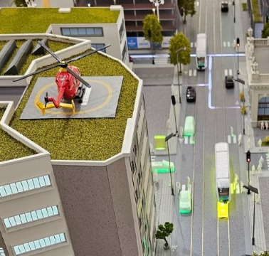 Maquettes éclairées et animées d’ARI Maquette pour le Design September, mettant en valeur des monuments culturels, des conceptions architecturales, des projets urbains durables et des installations innovantes. Grâce aux effets lumineux, aux fonctions