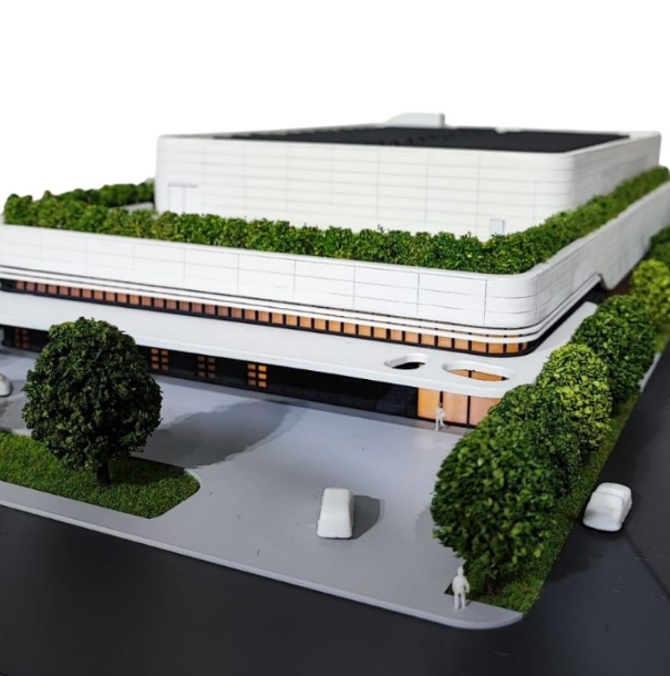 Une maquette architecturale sur mesure, illuminée et animée réalisée par ARI Maquette pour les Design Days, montrant l’aménagement intérieur avec des éléments lumineux intégrés, des fonctions dynamiques et des finitions détaillées pour offrir aux vis