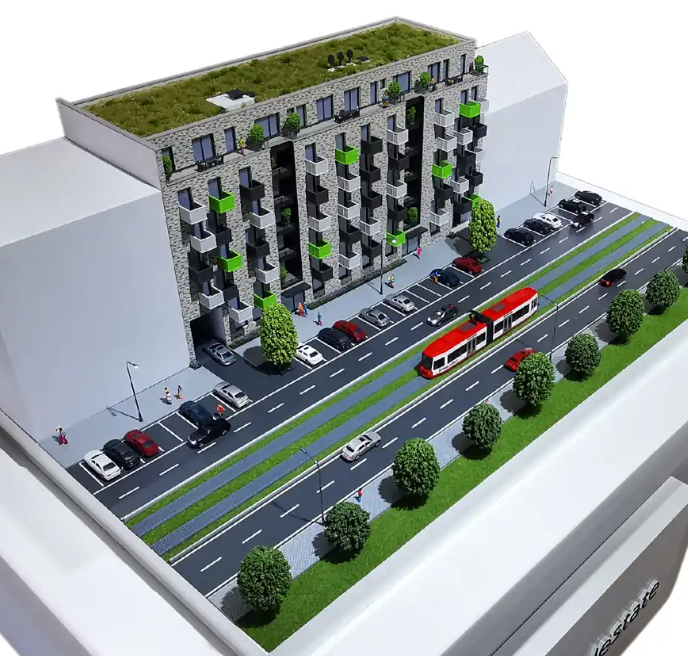 Maquette architecturale sur mesure, éclairée et animée, conçue par ARI Maquette pour le Swiss Travel Market, illustrant l’innovation touristique à travers des technologies LED avancées, des systèmes de mouvement précis et un savoir-faire artisanal ra